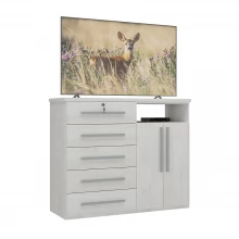 Cômoda Grande 5 Gavetas 2 Portas e fechadura 1201 Ilan Carvalho