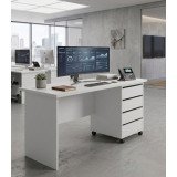 Mesa Notebook Diretor Com gaveteiro 150cm Branca