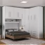 Guarda-Roupa de Canto com Espaço para Cama Box Padrão 1218D Direito Branco
