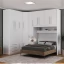 Guarda-Roupa de Canto com Espaço para Cama Box Queen Size 1218E Branco