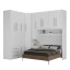 Guarda-Roupa de Canto com Espaço para Cama Box Queen Size 1218E Branco