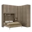 Guarda-Roupa de Canto com Espaço para Cama Box Queen Size 1218D Castanho