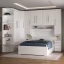 Guarda-Roupa de Canto com Cama Baú e Cantoneira 1219 Branco