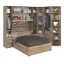 Guarda-Roupa de Canto com Cama Baú e Cantoneira 1219 Castanho