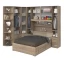 Guarda-Roupa de Canto com Cama Baú e Cantoneira 1219 Castanho