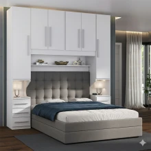 Guarda-roupa de Casal com espaço para Cama Box padrão 1220S Branco