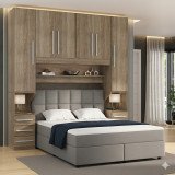 Guarda-roupa de Casal com espaço para Cama Box Queen Size 1220SQ Castanho