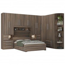 Guarda-Roupa de Canto Casal Completo e com Cama Baú 1222 San Remo