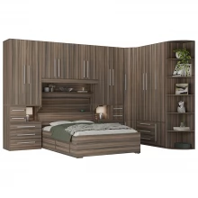 Guarda-Roupa de Canto Casal Completo e com Cama Baú 1222 San Remo