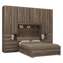 Guarda-roupa de Casal com Cama Bau Embutida 1223 San Remo