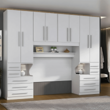 Guarda-roupa de Casal King Size Sem Cama 1223SK Branco