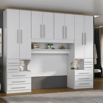 Guarda-roupa de Casal King Size Sem Cama 1223SK Branco