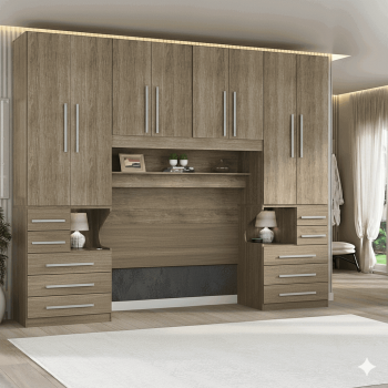 Guarda-roupa de Casal King Size Sem Cama 1223SK Castanho