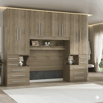 Guarda-roupa de Casal King Size Sem Cama 1223SK Castanho