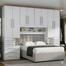 Guarda-roupa de Casal com espaço para cama Box Padrão 1223S Branco