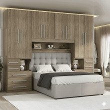 Guarda-roupa de Casal com espaço para cama Box Padrão 1223S Castanho