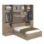 Guarda-roupa de Casal com espaço para cama Box Padrão 1223S com Kit de Led Castanho