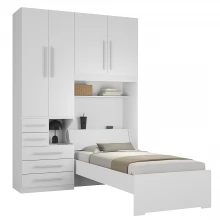 Quarto de Solteiro com Guarda-Roupa sem Cama 1225E Branco