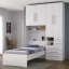 Quarto Completo de Solteiro com Cama e Guarda-Roupa 1225D Carvalho Claro