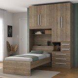 Quarto de Solteiro com Guarda-Roupa sem Cama 1225E Castanho