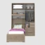 Guarda-Roupa de Solteiro sem Cama 1225E Castanho