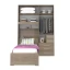 Guarda-Roupa de Solteiro com Cama 1225D Castanho