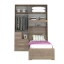 Quarto de Solteiro com Guarda-Roupa sem Cama 1225D Castanho