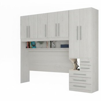 Quarto de Solteiro sem as Camas com Guarda-Roupa 1326SD Carvalho Claro