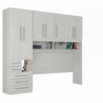 Quarto de Solteiro sem as Camas com Guarda-Roupa 1326SE Carvalho Claro