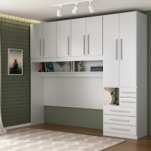 Quarto de Solteiro sem as Camas com Guarda-Roupa 1326SD Branco