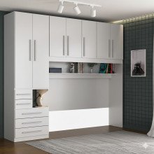 Quarto de Solteiro sem as Camas com Guarda-Roupa 1326SE Branco
