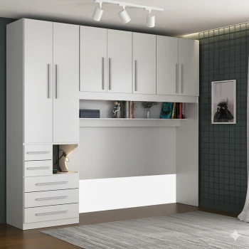Guarda Roupa de Solteiro sem as Camas 1326SE Branco