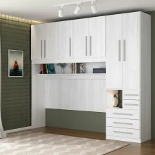 Quarto de Solteiro sem as Camas com Guarda-Roupa 1326SD Carvalho Claro