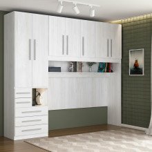 Quarto de Solteiro sem as Camas com Guarda-Roupa 1326SE Carvalho Claro