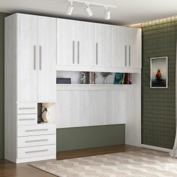 Quarto de Solteiro sem as Camas com Guarda-Roupa 1326SE Carvalho Claro