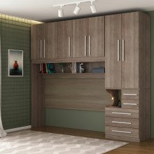 Quarto de Solteiro sem as Camas com Guarda-Roupa 1326SD Castanho