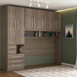 Quarto de Solteiro sem as Camas com Guarda-Roupa 1326SE Castanho