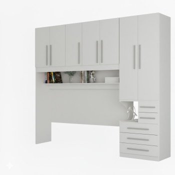 Quarto de Solteiro sem as Camas com Guarda-Roupa 1326SD Branco