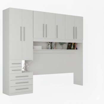 Quarto de Solteiro sem as Camas com Guarda-Roupa 1326SE Branco