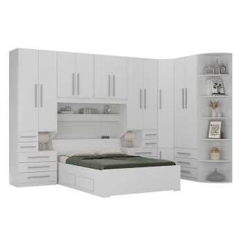 Quarto de Casal de Canto e sem Cama 1344S Branco