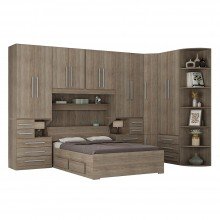 Quarto de Casal de Canto e sem Cama Queen 1344SQ Castanho