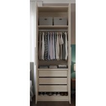 Guarda-Roupa Modular 2p com 3 Gav 1010 Carvalho