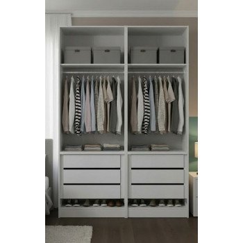 Guarda-Roupa Modular 4 Portas 6 Gavetas 1011 Ilan Branco