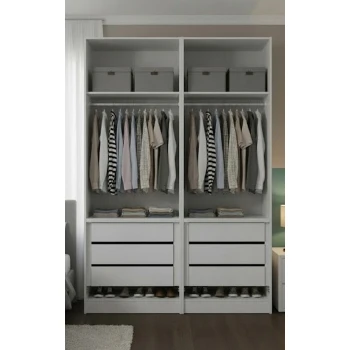 Guarda-Roupa de Casal Modular 4 Portas 1011 Ilan Branco