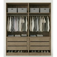 Guarda-Roupa de Casal Modular 4 Portas 1011 Ilan Castanho