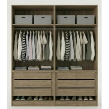 Guarda-Roupa de Casal Modular 4 Portas 1011 Ilan Castanho