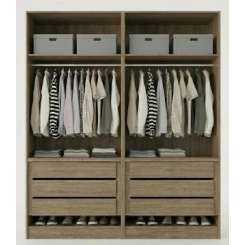 Guarda-Roupa de Casal Modular 4 Portas 1011 Ilan Castanho