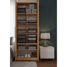 Guarda-Roupa de Solteiro Modular com Nichos 1012 Castanho