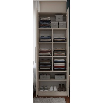 Guarda-Roupa Modular 2p com Nichos 1012 Carvalho