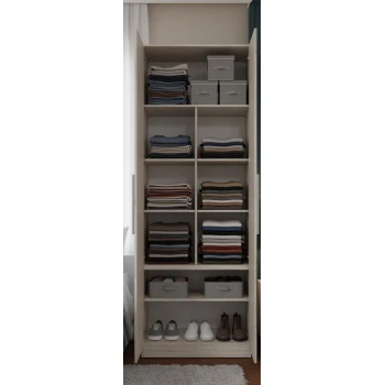 Guarda-Roupa de Solteiro Modular com Nichos 1012 Carvalho